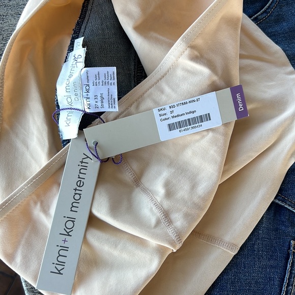 Kimi + Kai medium indigo size 27/33 straight leg maternity jeans - Picture 7 of 16